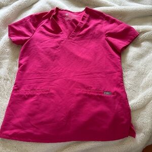 Shocking Pink Figs Technical two pocket Top